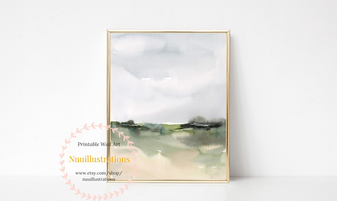 Watercolor Landscape Printable Wall Art Abstract Landscape - Etsy
