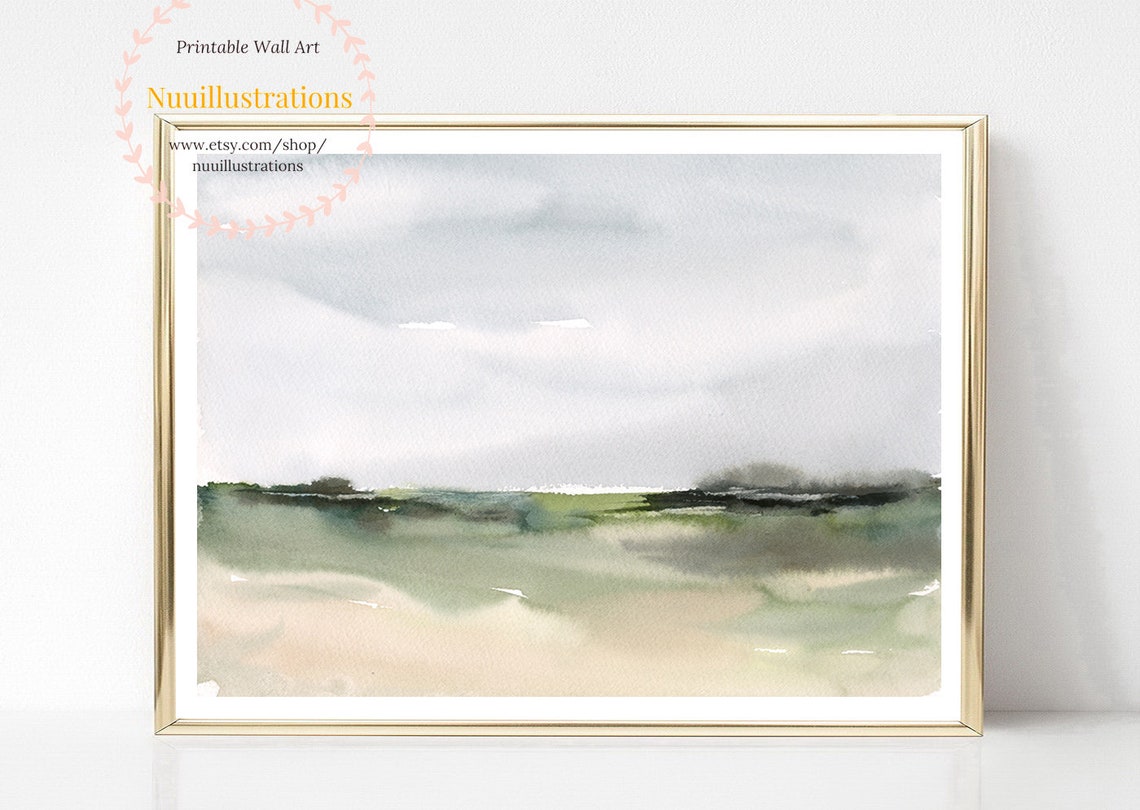 Watercolor Landscape Printable Wall Art Abstract Landscape - Etsy