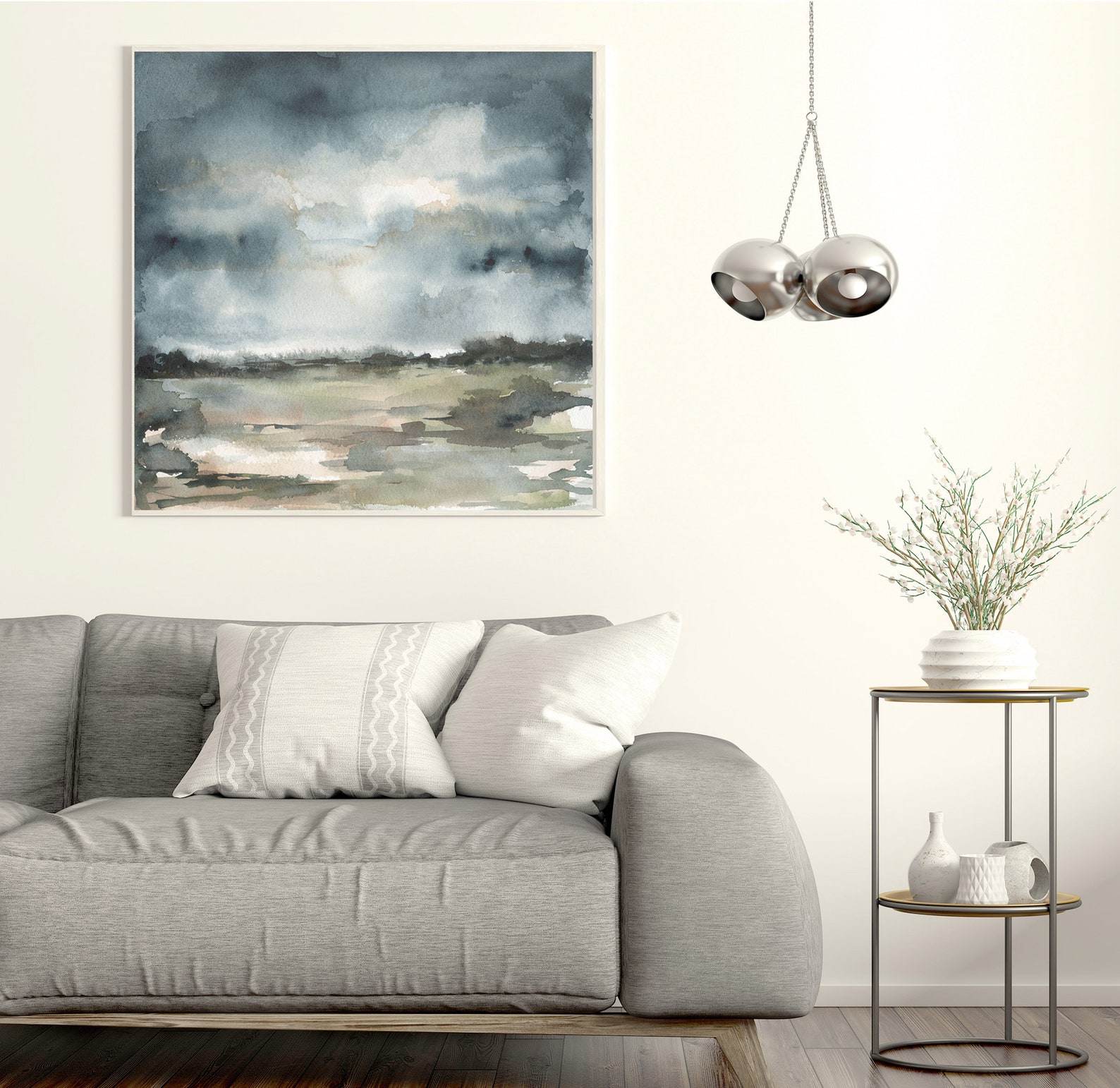 Large Abstract Neutral Landscape Wall Art Printable Instant Etsy