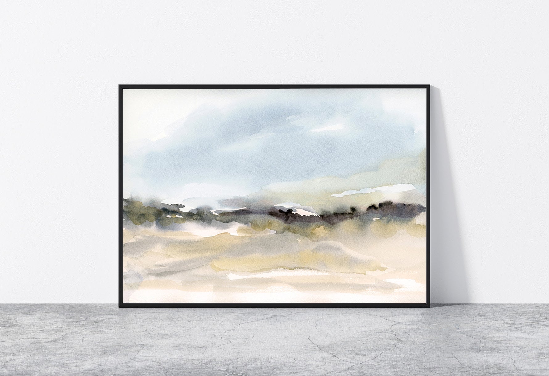 Neutral Landscape Printable Wall Art Abstract Minimal Blue and - Etsy
