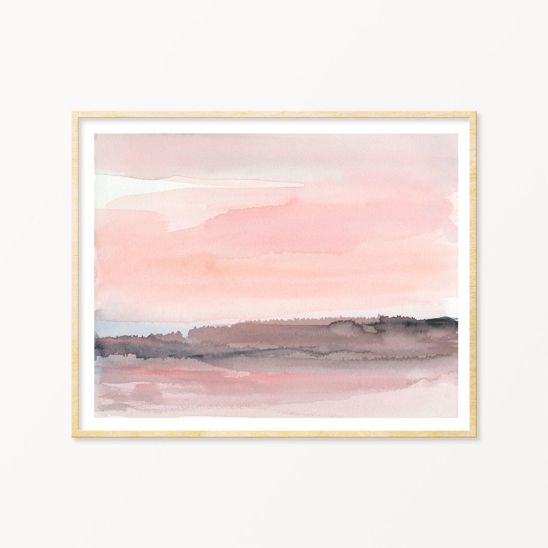 Pink Landscape Printable Abstract Art Instant Download DIY Digital ...