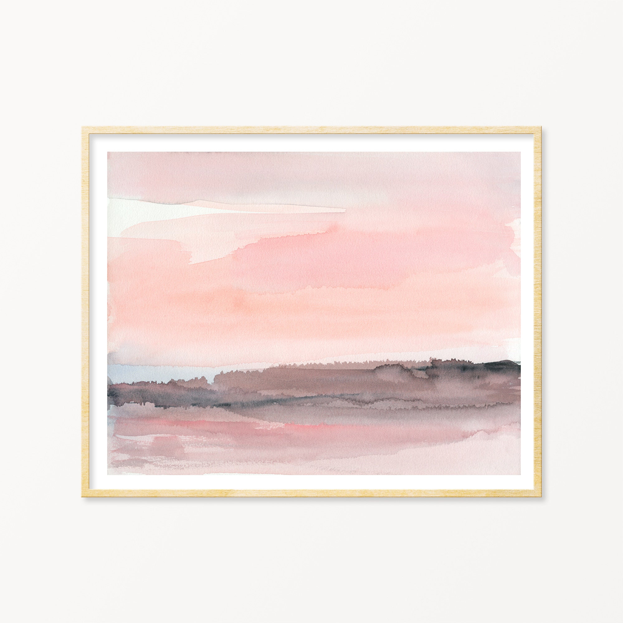 Pink Landscape Printable Abstract Art Instant Download DIY