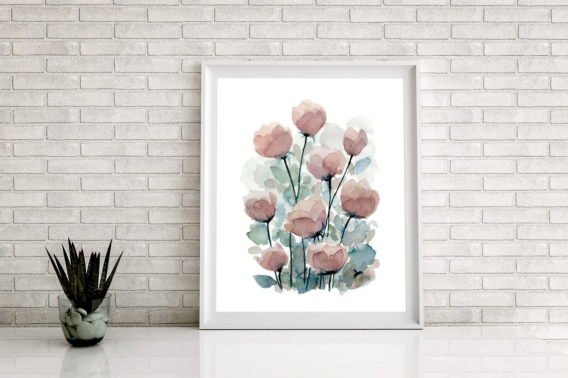Pink Flower Printable Abstract Floral Print Instant Download | Etsy