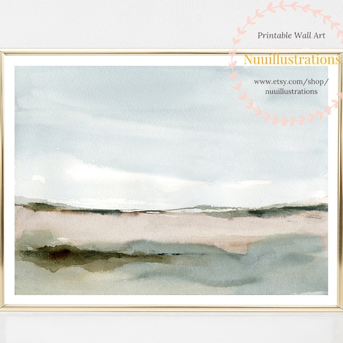 Watercolor Landscape Printable Wall Art Abstract Landscape - Etsy