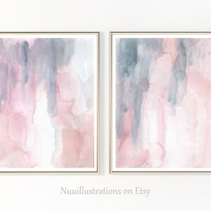 Printable Wall Art Abstract Pink Blue Print Abstract Instant Download ...