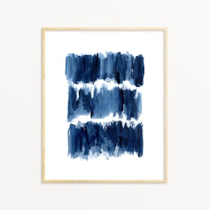 Watercolor Abstract Wall Art Print indigo Blue DIY Print Printable Digital Download Brush Stroke Poster Navy Blue Wall Decor