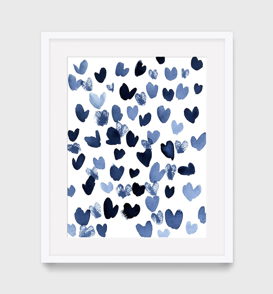 Abstract Watercolor Print White and Blue Printable Wall Art Etsy