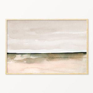 Neutral Landscape Print Printable Wall Art Minimal Abstract Landscape instant Download DIY Print Watercolor Painting Neutral Brown Blush image 1