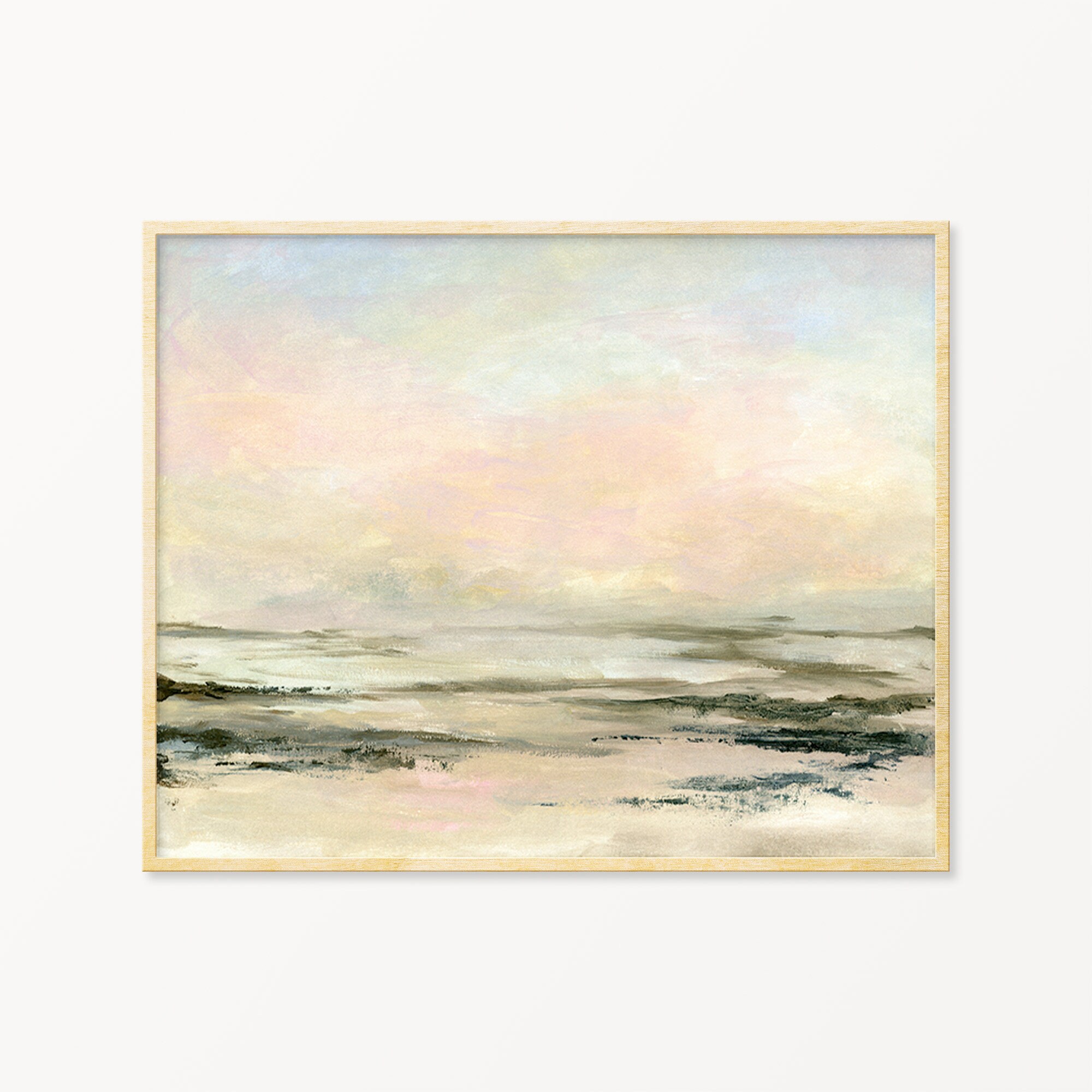 Large Abstract Landscape Pastel Pink Sky Wall Art Printable Etsy