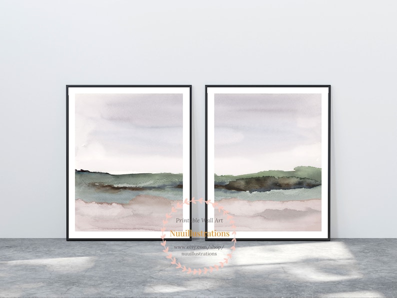Watercolor Landscape Print Printable Wall Art Abstract - Etsy