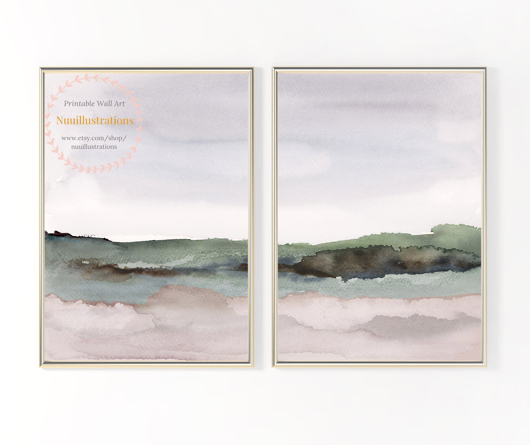 Watercolor Landscape Print Printable Wall Art Abstract - Etsy