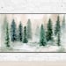 Frame TV Art Soft Winter Landscape Pine Tree Snow Watercolor Green Tree Neutral Art instant Download Samsung TV Wall Art Print TV Monitor