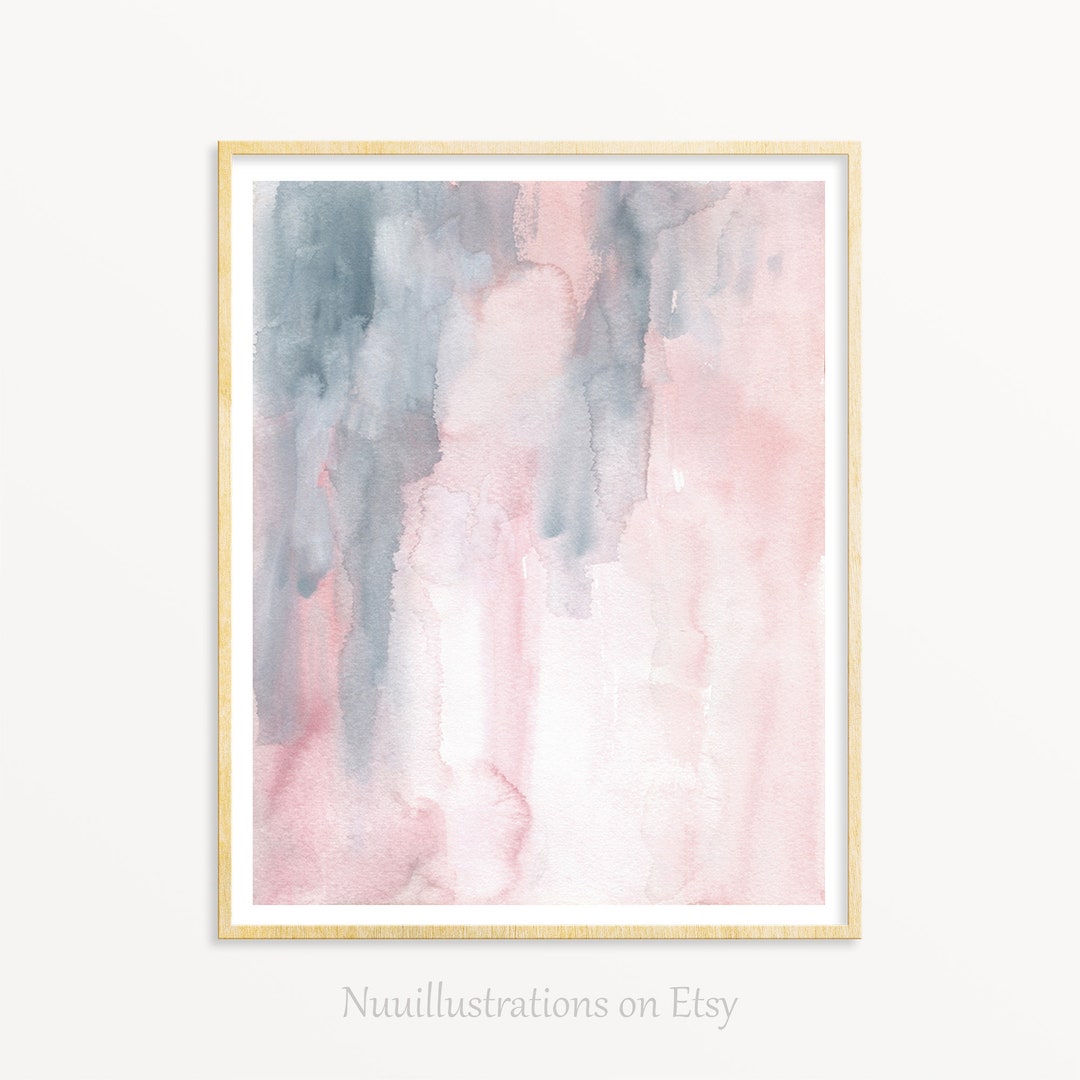 Printable Wall Art Abstract Pink Blue Print Instant Download DIY Print ...