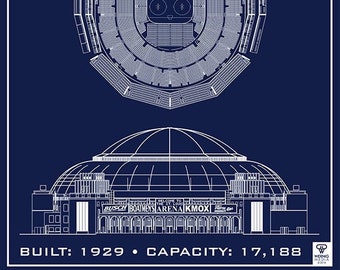St. Louis Arena 1994 Blueprint 30&quot; x 20&quot; NHL Blues