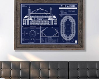 St. Louis Arena 1934 Blueprint 30x20