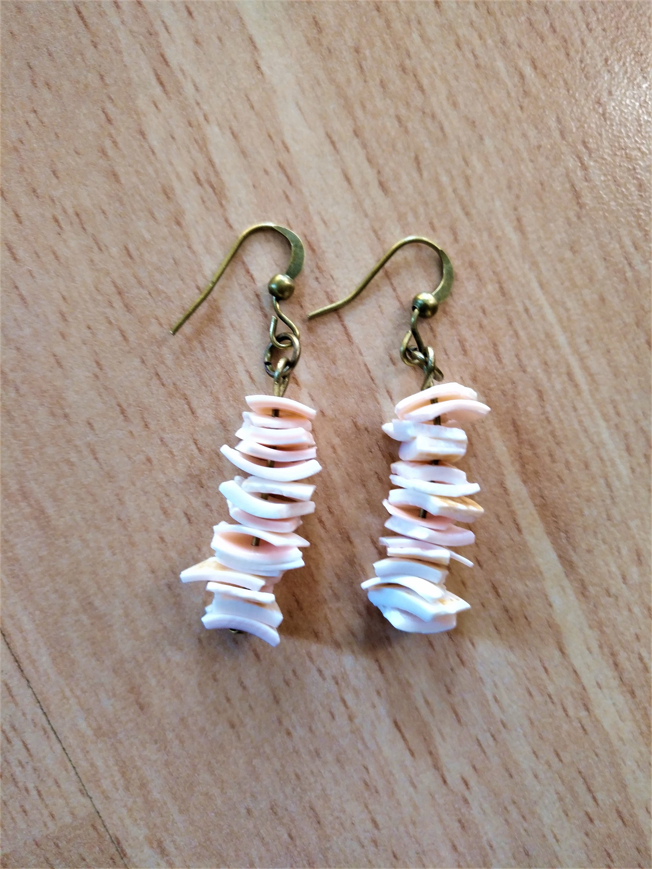 Heishi Shell Jewelry Hawaiian Earrings Shell Earrings Beach Earrings Ocean Earrings Natural Shell Jewelry Seashell Earrings