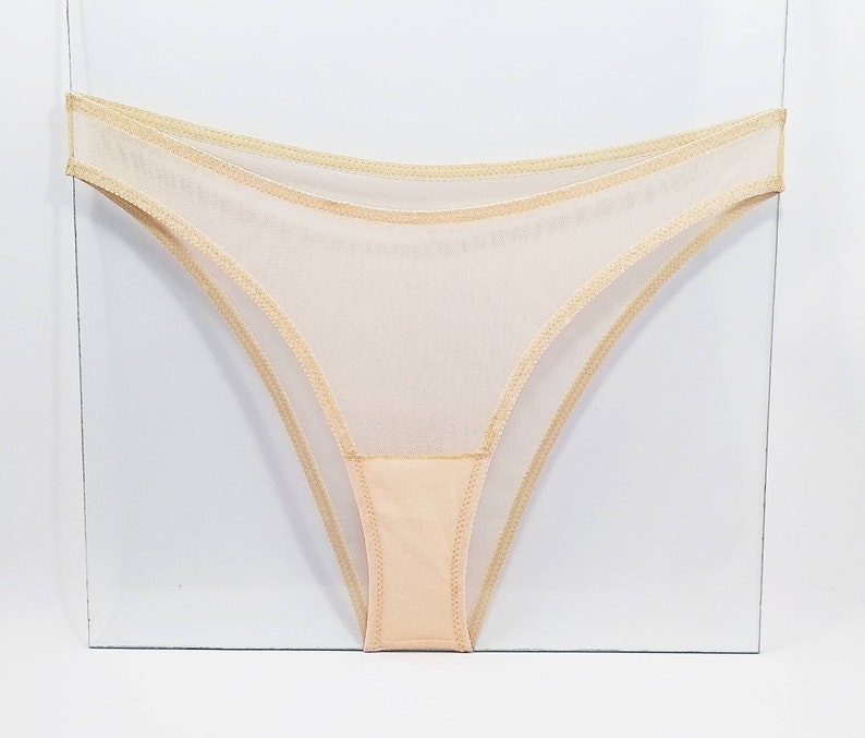 Mesh Beige Panties Nude Color High Waist Wife Girlfriend Etsy
