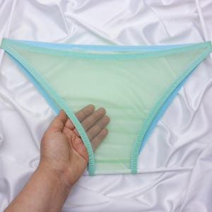 Transparente Damen-Slips in Mentholfarbe, Größen XXS, XS, S, M, L, XL, 2XL, 3XL, 4XL, 5XL, 6XL