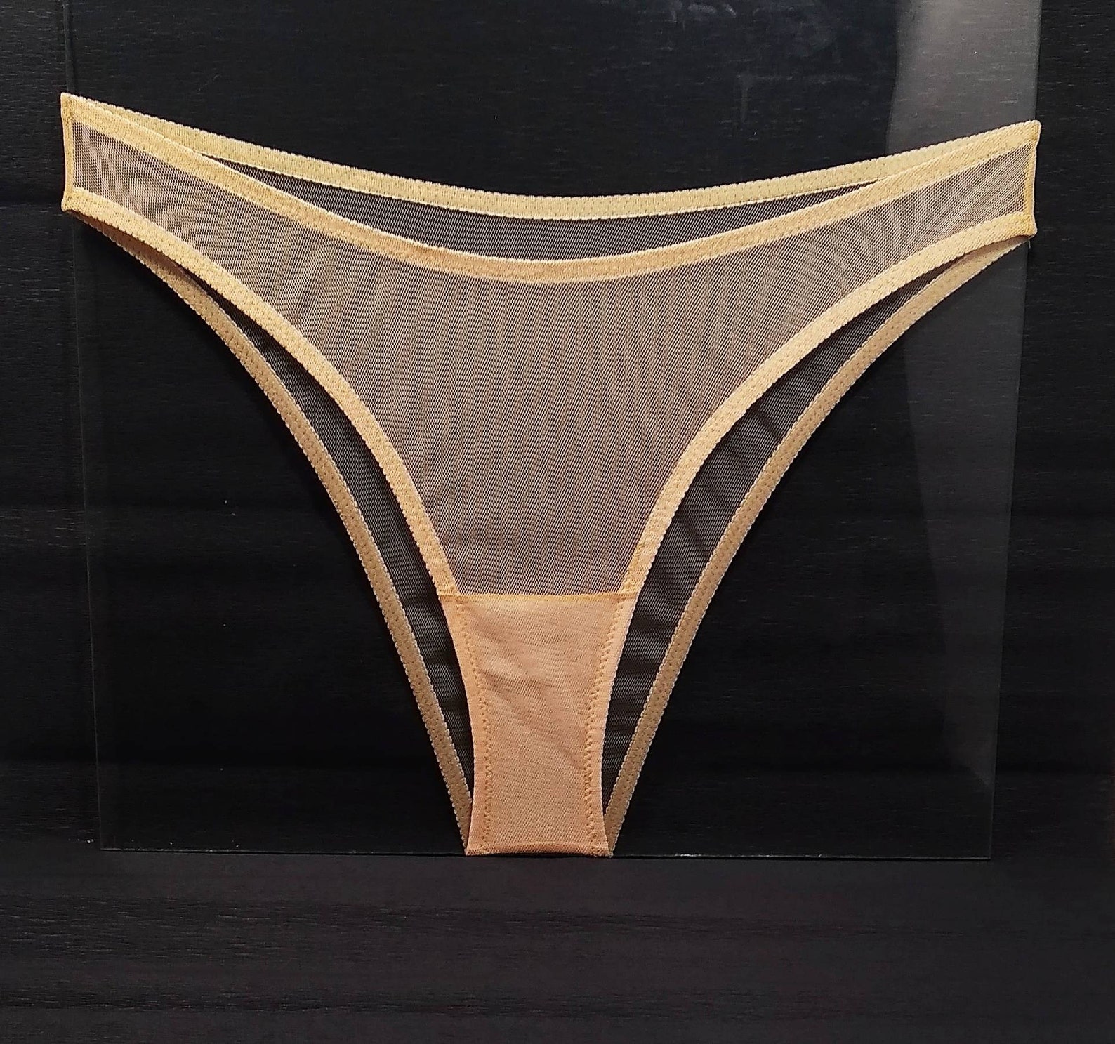 Mesh Beige Panties Nude Color High Waist Wife Girlfriend Etsy