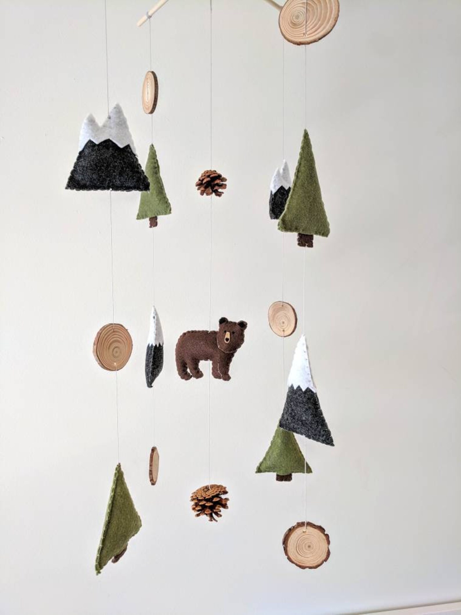 Bear Baby Mobile Mountain Baby Mobile Woodland Nursery Etsy