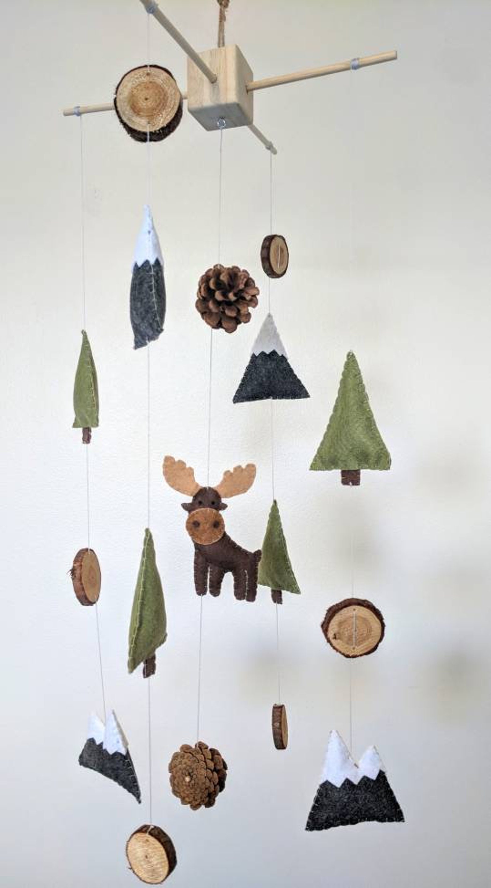 Moose Baby Mobile Mountain Baby Mobile Woodland Animal Etsy