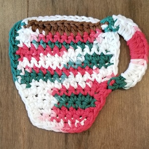 Crochet Coffee Cup Coasters Xmas Mix
