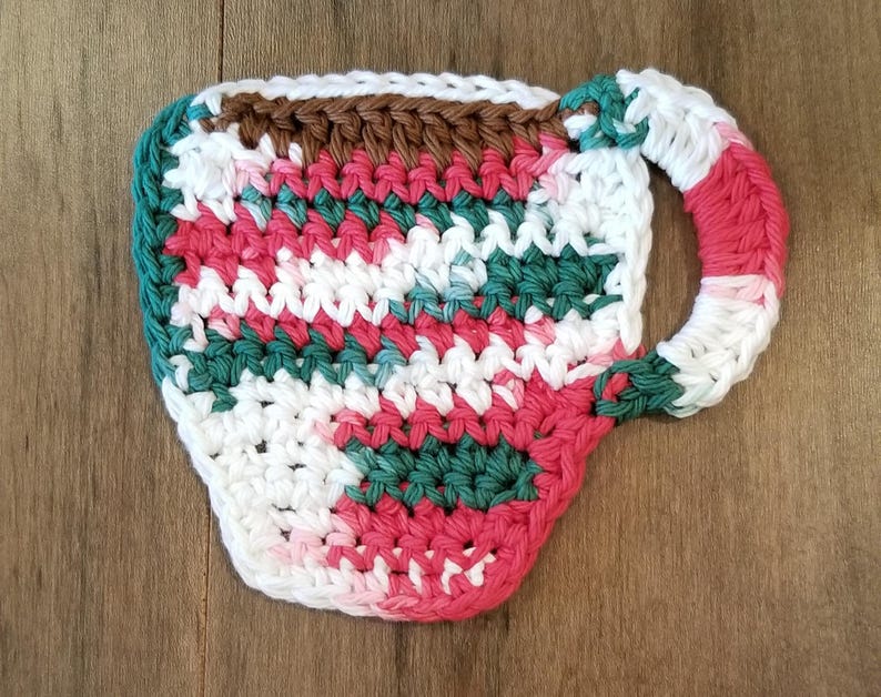 Crochet Coffee Cup Coasters Xmas Mix