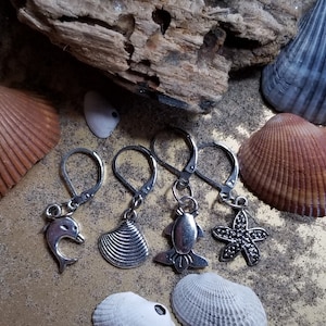 Seashells, Fish & Starfish Stitch Markers / Progress Keepers