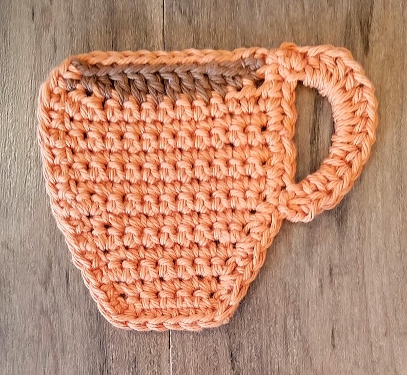 Crochet Coffee Cup Coasters Papaya