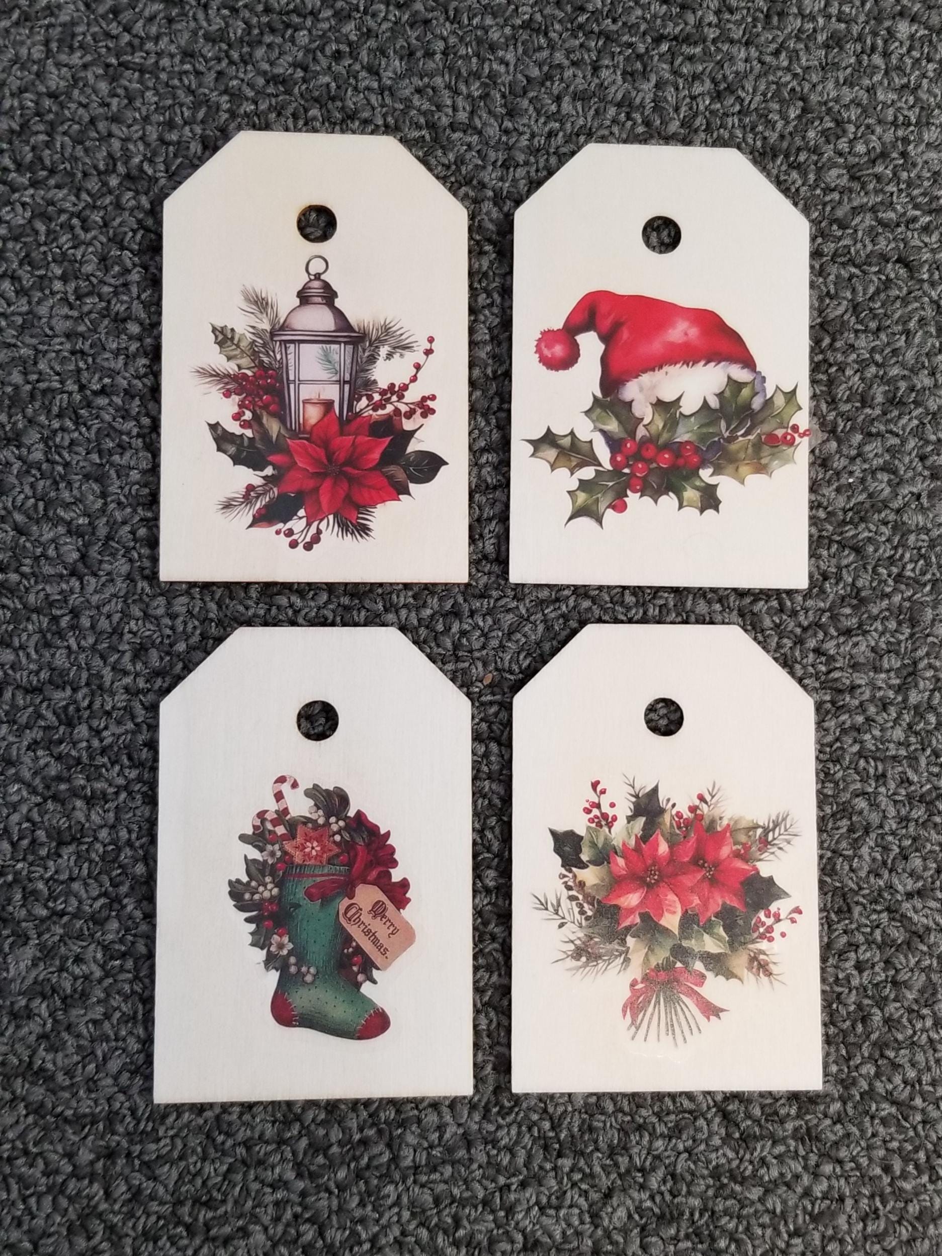 Holiday / Christmas Wooden Gift Tags - Vintage Images (sets of 4 Tags ...