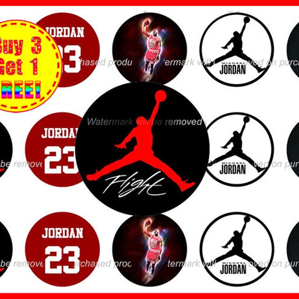 Michael Jordan 1 inch Bottle Cap Images - Heat Bottle Cap Images - Instant Download - High Resolution Images - Buy 3 Get 1 FREE