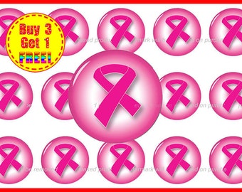 Images de bouchons de bouteille pour cancer du sein - Ruban rose - Téléchargement immédiat - Images haute résolution - Achetez-en 3 et recevez-en 1 GRATUITEMENT