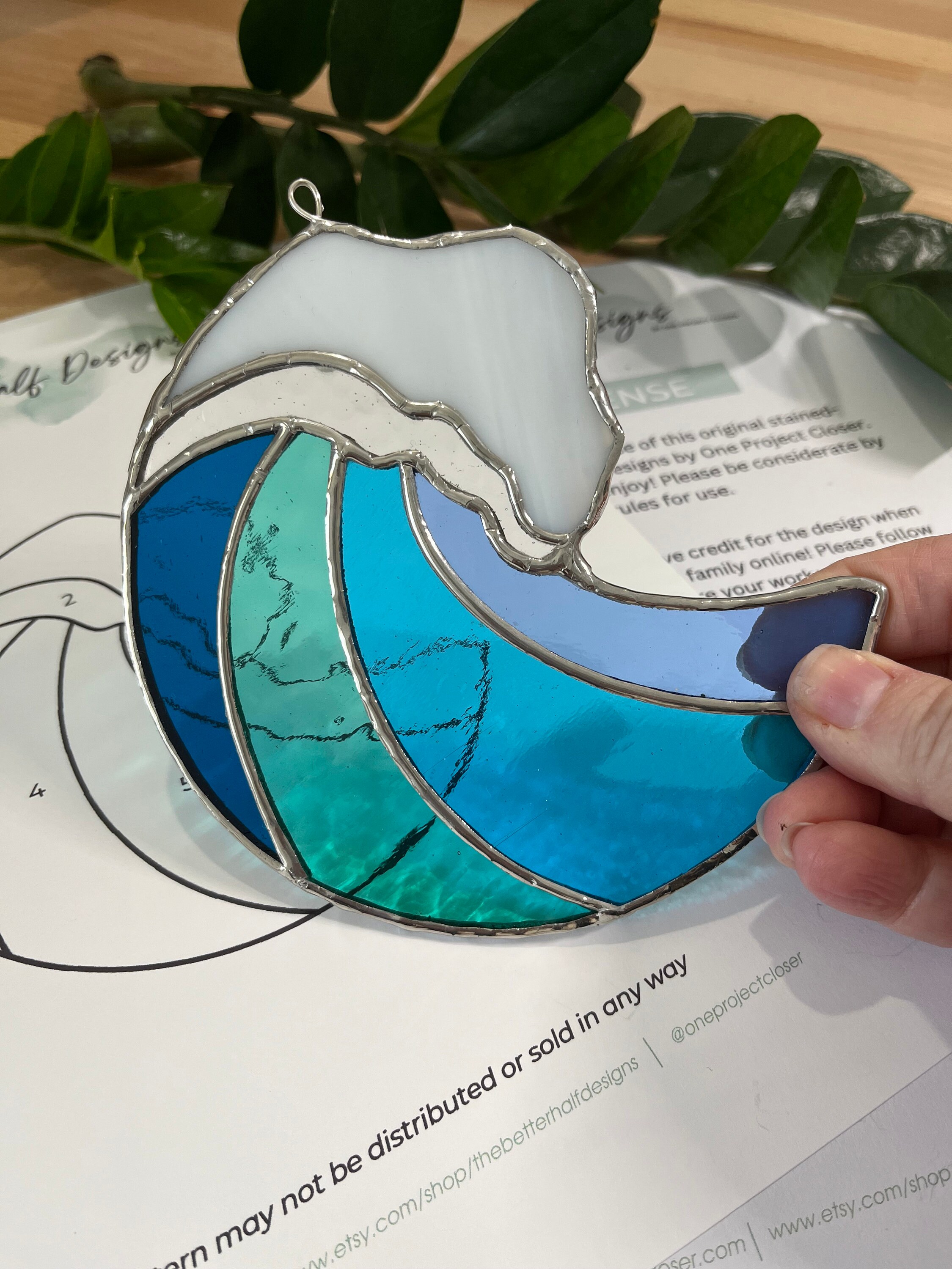 PATTERNS • Ocean Wave Stained Glass Patterns • Digital Download