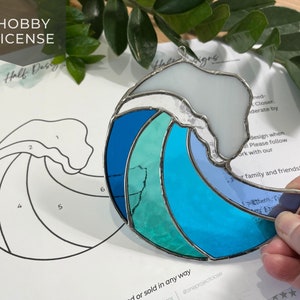 PATTERNS • Ocean Wave Stained Glass Patterns • Digital Download: Hobby License