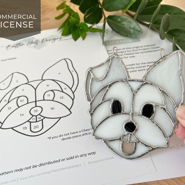 Yorkie Stained Glass Pattern Etsy