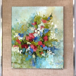 Abstract Oil on Canvas - Signed