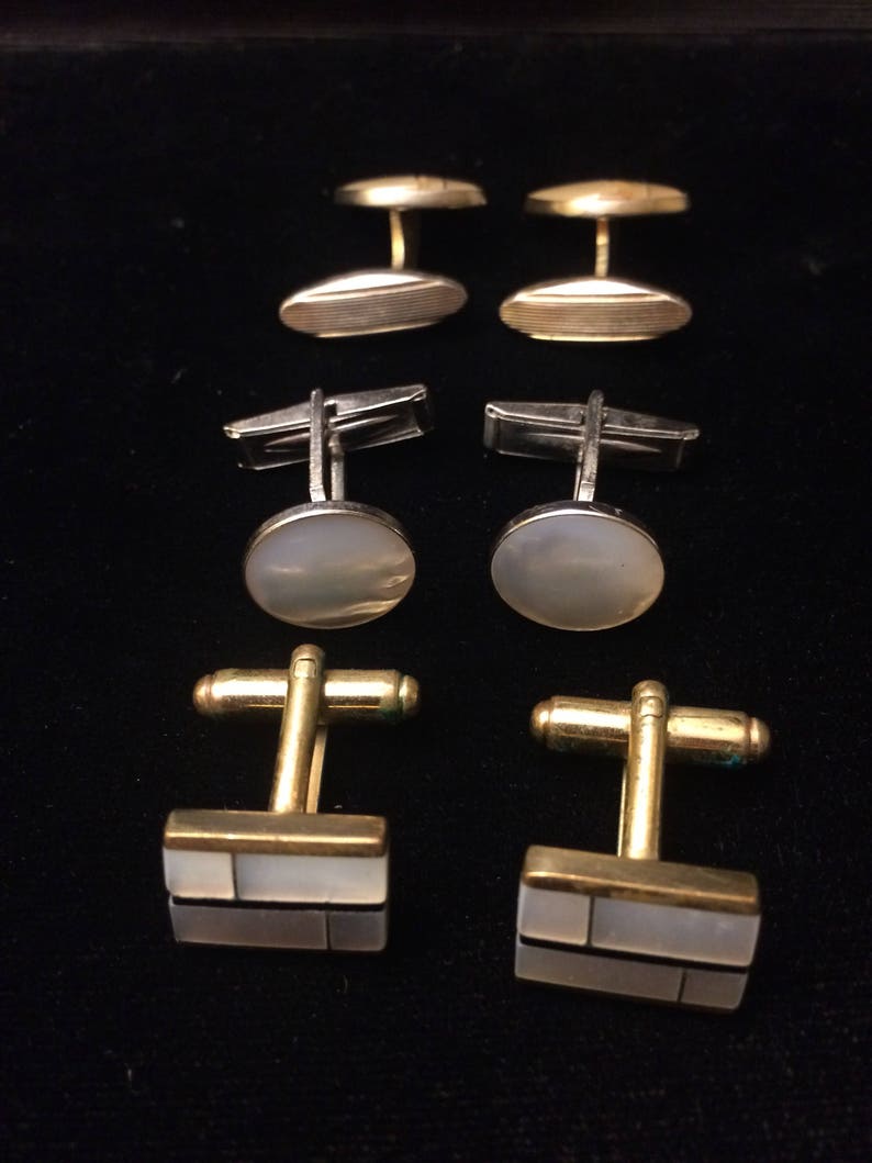 Mother of Pearl Cufflinks 3 Pairs