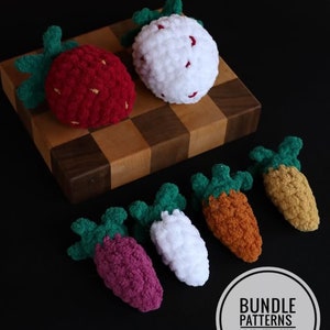 MUSTER Bundle No-Sew Erdbeere und No-Sew Mini Karotte, ANLEITUNG, Amigurumi, Plushie, PDF Häkelanleitung