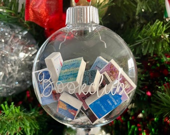 Custom Mini Book Ornament, Book Club Ornament, Year of Books