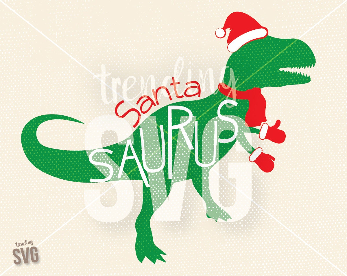 Download Santa Saurus SVG Cutting File Kids Christmas Shirt Cricut ...