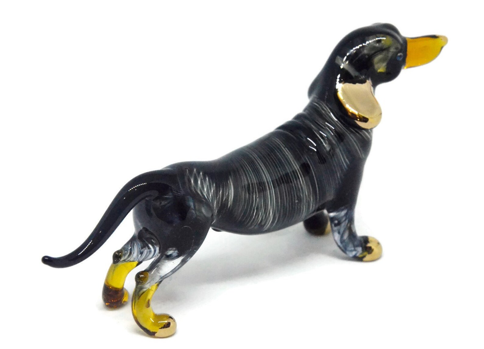 Glass Figurines Dachshund Sausage Dog Murano Glassblowing Etsy