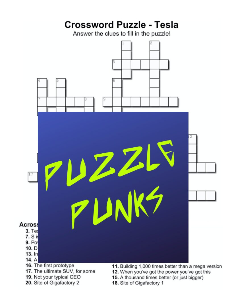 Printable crossword puzzle about Tesla Motors Tesla Etsy Printable crossword puzzle about Tesla Motors Tesla Etsy
