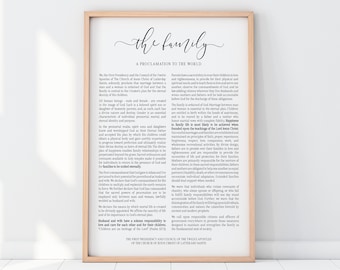 The Family Proclamation print | LDS Poster | LDS Family Proclamation | LDS Home Decor