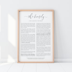The Family Proclamation print | LDS Poster | LDS Family Proclamation | LDS Home Decor