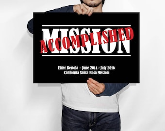 Mission Accomplished Poster | Missionary Homecoming Poster | LDS Sign | LDS Mission Sign | Missionary Poster | Welcome Home Sign