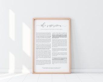 The Restoration Proclamation print | LDS Poster | LDS Restoration Proclamation | LDS Home Decor