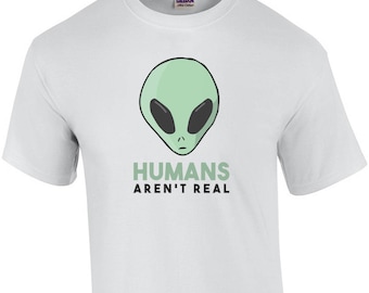 Ludzie nie są prawdziwe-śmieszne Alien shirt