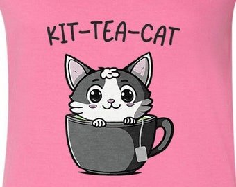 Kit Tea Cat - Rolig Tea Cat-ordvits T-shirt