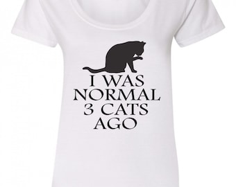 Jag var normal för 3 katter sedan - rolig katt-t-shirt
