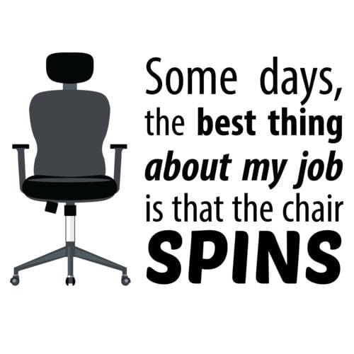 Some Days, the Best Thing About My Job is That the Chair Spins Work